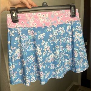 Altar'd State - AsRevival Blue and Pink Floral Mini Skort